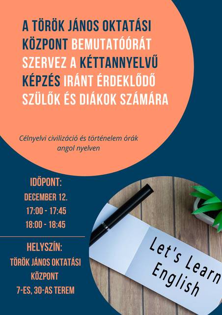 Kettannyelvü gimnáziumi képzés